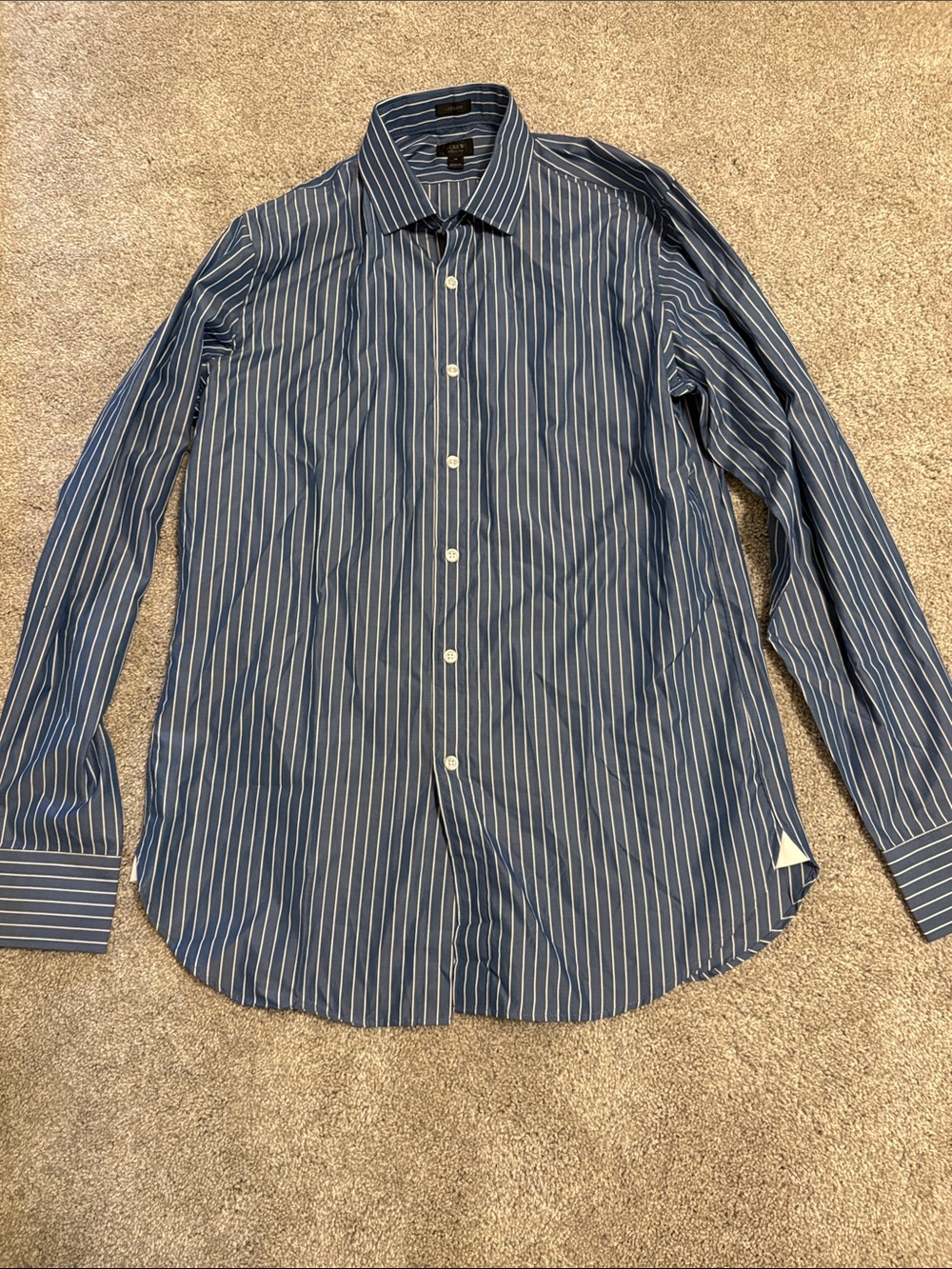 J Crew Men's Ludlow Blue Stripe Button-Down dress Shirt Medium